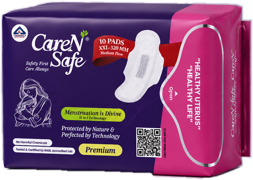 Care N Safe XXL 320mm medium-flow sanitary napkin pack of 10